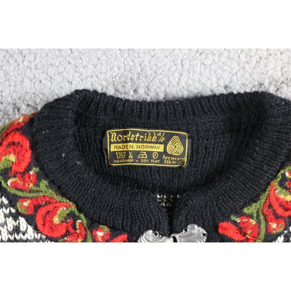 Vintage Nordstrikk Cardigan Womens Large Pure Wool Fair Isle Sweater - Picture 4 of 7